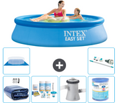 Paquete de piscina - intex - alrededor - 244x244x61 cm + accesorios a427