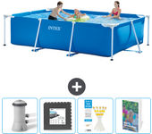 Paquete de piscina - intex - rectángulo - 300x200x75 cm + accesorios cb131