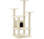 Rascador para gatos | juguetes para gatos con postes de sisal crema 110 cm cfw67407