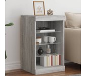 Aparador | aparador de comedor | armario de cocina con luces led gris sonoma 41x37x67 cm cfw80791