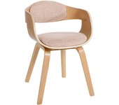 Silla de visita kingston tela natural/crema