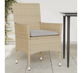 Vidaxl sillones de jardín con cojines 2 uds ratán sintético beige