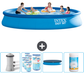 Paquete de piscina - intex - alrededor - 457x457x84 cm + accesorios cb87