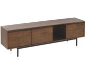 Mueble tv 3 puertas de madera maciza de mango y base metálica