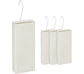 Relaxdays pack de 4 humidificadores de radiador, vaporizadores para calefactor colgantes, incluyen ganchos para colgar, cerámica, blanco