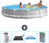Paquete de piscina - intex - alrededor - 366x366x76 cm + accesorios cb110