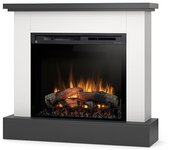 Yukon - chimenea eléctrica de suolo led de pie - 28' - 105 x 95 x 29 - blanco mate / negro