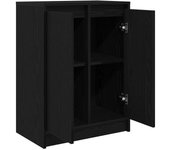 Aparador | aparador de comedor | armario de cocina de madera de roble negro 57x34x76 cm cfw44894