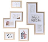 Marco foto set 5 mdf cristal 40x1,5x50 natural
