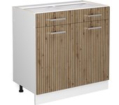 Vicco mueble bajo de cocina r-line, roble artesanal, 80 cm sin encimera