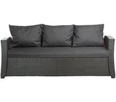 Cojines de jardín para sofá en ratán 168x60x7+3*56x50cm| juego de cojines de jardín| cojines de exterior antracita| conjunto de cojines de 3 plazas