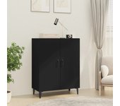 Aparador | aparador de comedor | armario de cocina de madera contrachapada negro 70x34x90 cm cfw33428