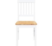 Pack 2 uds sillas de comedor | silla de cocina madera maciza de caucho blanco cfw98606