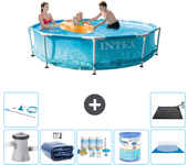 Paquete de piscina - intex - alrededor - 305x305x76 cm + accesorios a1371