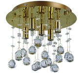 Ideal lux moonlight - colgante de techo pequeño de 5 luces dorado, g9