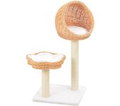 Rascador para gatos con poste de sisal madera natural de sauce