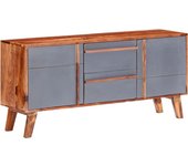 Aparador | aparador de comedor | armario de cocina de madera maciza de sheesham gris 120x30x55 cm cfw78783