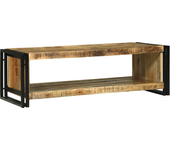 Vidaxl mesa de café 120x50x38 cm de madera maciza rugosa de mango