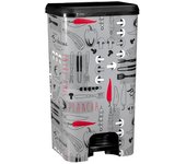Com-fort house | cubo de basura con pedal | capacidad de 37 litros | cubo reciclaje | color metalizado cocina | cubo de basura orgánico cocina