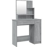 Tocador | mesa tocador | tocador de maquillaje con espejo color gris sonoma 86,5x35x136 cm cfw64766