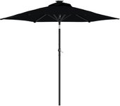Sombrilla de jardín con poste de acero negro 225x225x212 cm