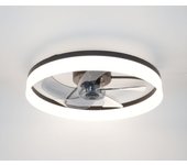 Ventilador de techo con luz silencioso dc, mando a distancia negro ø50cm tono de luz ajustable y regulable