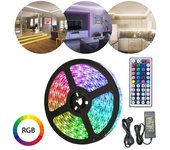 Tiras led luces led habitación rgb 5050 tira led mando a distancia perfecta para decoración 3 metros 30 led 44 mandos a distancia