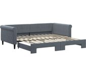 Sofá cama nido terciopelo gris oscuro 100x200 cm