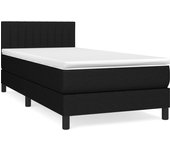 Somier de láminas con colchón negro 90x190 cm tela
