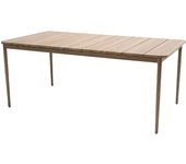 Mesa de comedor sunset. exterior y jardín de aluminio efecto madera