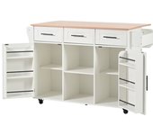 Carro de cocina en imitación madera blanca