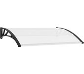 Marquesina para puerta pc negro y transparente 150x75 cm