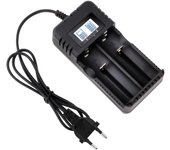 Cargador de batería universal 18650 carga rápida inteligente cabezal de 2 ranuras con pantalla lcd compatible con una variedad de baterías de iones