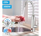 Grifo con calentador de agua instantaneo, grifo electrico agua caliente 3000w pantalla led es para usar en algún taller