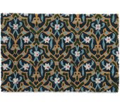 Relaxdays felpudo de coco, diseño oriental, 60 x 40 cm, antideslizante, alfombrilla interior y exterior, multicolor