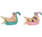 Figura decorativa home esprit multicolor turquesa lila mediterráneo 22 x 9,5 x 13 cm (2 unidades)