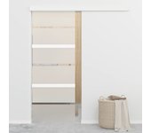 Vidaxl puerta corredera vidrio esg y aluminio plateado 76x212 cm