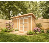 Caseta jardin paneles a base de madera lp smartside 4,3 m2 con suelo y baldosas bituminosas - l161xa412xa239 cm - timbela m902 - harvest honey
