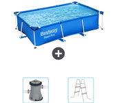 Paquete de piscina - bestway - rectángulo - 259x170x61 cm + accesorios cb47