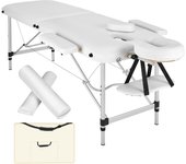 Tectake camilla para masajes de 2 zonas con acolchado de 4 cm y estructura de aluminio