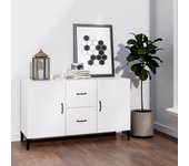 Aparador de madera de ingeniería blanco brillante 100x36x60 cm v2847 unico / blanco