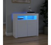 Aparador | aparador de comedor | armario de cocina con luces led gris brillante 80x35x75 cm cfw59323