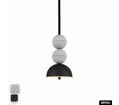 Lámpara colgante de hormigón - bosfor concrete | blanco - negro | 2 bolas | led 14w