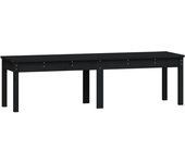 Banco jardín | banco de exterior | silla de jardín 2 plazas madera maciza pino negro 159,5x44x45 cm cfw141770