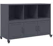 Aparador | aparador de comedor | armario de cocina acero laminado en frío gris antracita 100,5x39x72 cm cfw89257