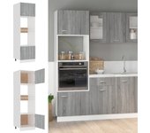 Mueble microondas sonoma gris 60x57x207 cm