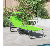 Vidaxl tumbona plegable con dosel verde tejido oxford 600d