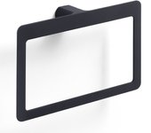 Porta toallas de pared con anillo cuadrado en latón opaco negro | palazzo