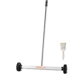 Vevor escoba magnética con ruedas, tamaño compacto de 17 pulgadas, capacidad de carga de 10 libras, mango telescópico de altura ajustable, portátil