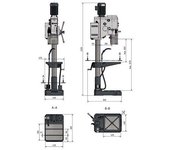 Taladro de columna con variador de velocidad dh 32 gsv optimum